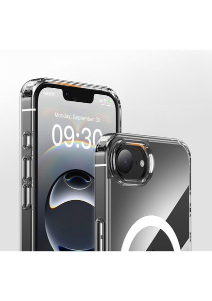 Apple iPhone 16E Uyumlu Kılıf M-Safe Şarj Özellikli Şeffaf Sert Pc Zore Embos Kapak fırsatları