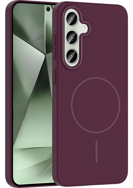 Samsung Galaxy S24 Fe Uyumlu Kılıf M-Safe Şarj Özellikli Zore Ruby Sert Kapak