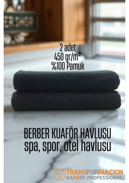 Kuaför Berber Havlusu 2 Adet Pamuk Berber Havlusu 50X90 Siyah 721903 fiyatları