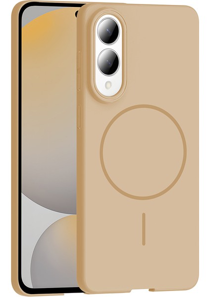 Samsung Galaxy S25 Edge Uyumlu Kılıf M-Safe Şarj Özellikli Zore Ruby Sert Kapak