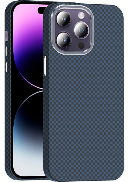 Apple iPhone 14 Pro Max Uyumlu Kılıf M-Safe Şarj Özellikli Karbon Fiber Görünümlü Zore Gros Kapak