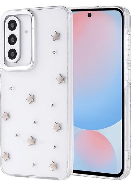 Samsung Galaxy A56 Uyumlu Kılıf Airbag Tasarımlı Simli Şeffaf Zore Kutup Kapak