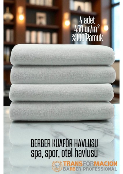 Kuaför Berber Havlusu 4 Adet Pamuk Berber Havlusu 50X90 Beyaz 721907 fiyatları
