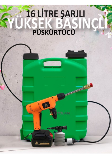 16 Lt Akülü Yıkama Sulama Basınçlı Tabancası