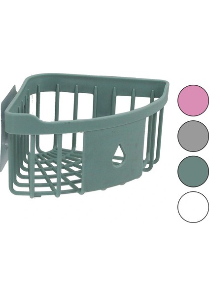 Üçgen Köşelik Banyo - Mutfak Organizeri Renkli Plastik Yapışkanlı Montaj (5047)