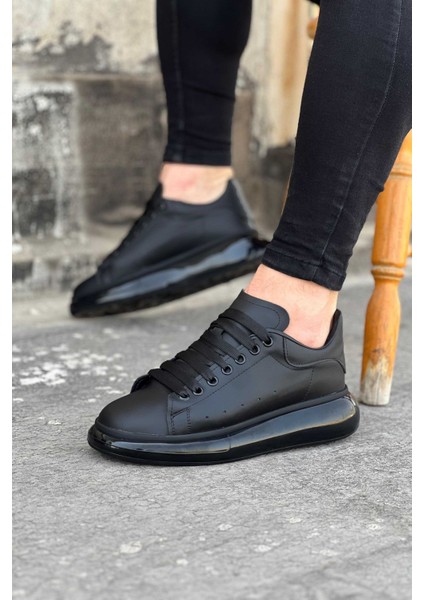 J095 Bağcıklı Ortopedik Taban Erkek Sneaker Günlük Ayakkabı St Siyah modelleri