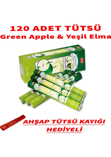 Hem Yeşil Elma Tütsü 120 Çubuk / Hem Green Apple Incense Stick 120