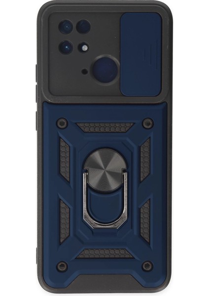 Xiaomi Redmi 10C Kılıf Pars Lens Yüzüklü Silikon - Lacivert Svlrs