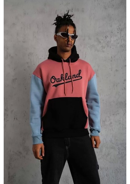 Erkek Çok Parçalı Kapüşonlu Sweatshirt - Gül Kurusu