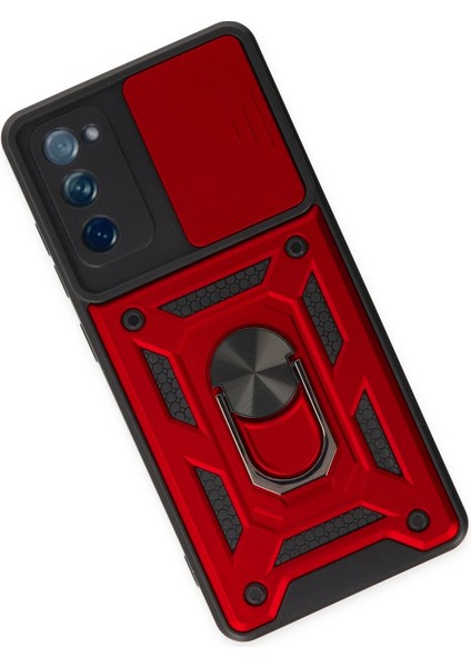 Samsung Galaxy S20 Fe Kılıf Pars Lens Yüzüklü Silikon - Kırmızı Svlrs modelleri