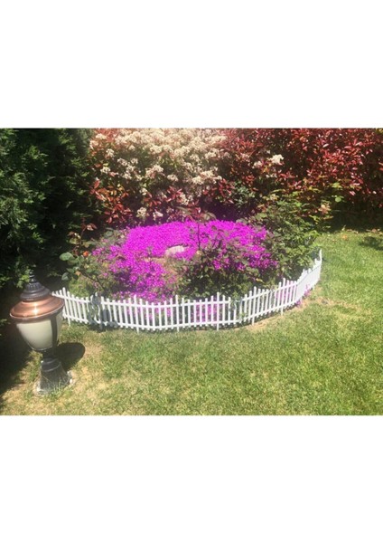 Beyaz 4,72M Bahçe Çiti, 8 Adet, Dekoratif ve Dayanıklı Plastik Çit Seti fırsatları