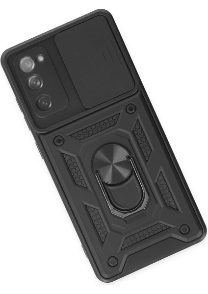Samsung Galaxy S20 Fe Kılıf Pars Lens Yüzüklü Silikon - Siyah Svlrs modelleri