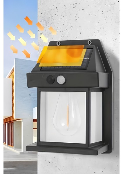 Suya Dayanıklı Hareket Sensörlü Güneş Enerjili Dış Mekan Bahçe Lambası, Şık ve Kullanışlı.