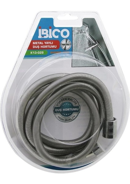 Metal Yaylı Duş Hortumu 150CM Vakumlu Ambalaj Anti Twist=dolanmaz-Kıvrılmaz-Kopmaz (5047)