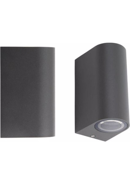 Çift Yönlü Duvar Aplikası, Iç ve Dış Mekan, Bahçe Aydınlatması, Antrasit Renk