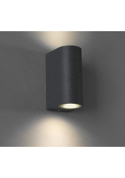 Çift Yönlü Duvar Aplikası, Iç ve Dış Mekan, Bahçe Aydınlatması, Antrasit Renk