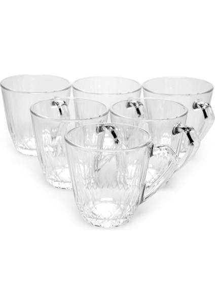 Turuncu 6'lı Kulplu Çay Fincanı, 160 Ml, Şık ve Kullanışlı Tasarım
