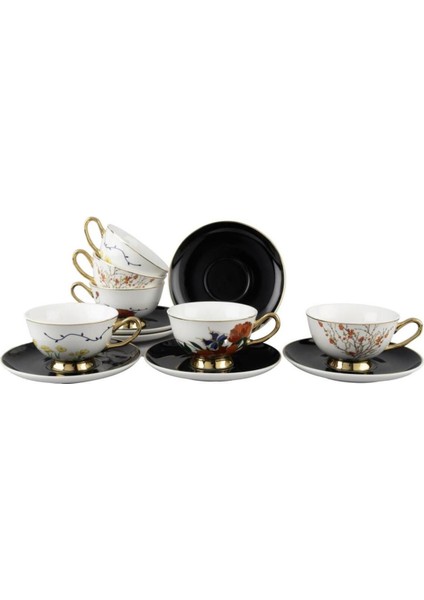 Renkli 6'lı Çay Fincanı Seti 200CC, Şık ve Kaliteli Içecek Deneyimi Sunar