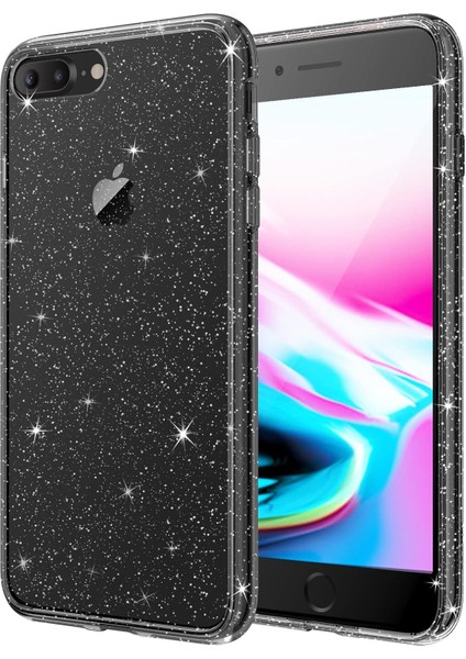 iPhone 7/8/se/7plus/8plus/x/xs/xs Max Modelleriyle ile Uyumlu Parlak Simli Transparan Silikon Kılıf