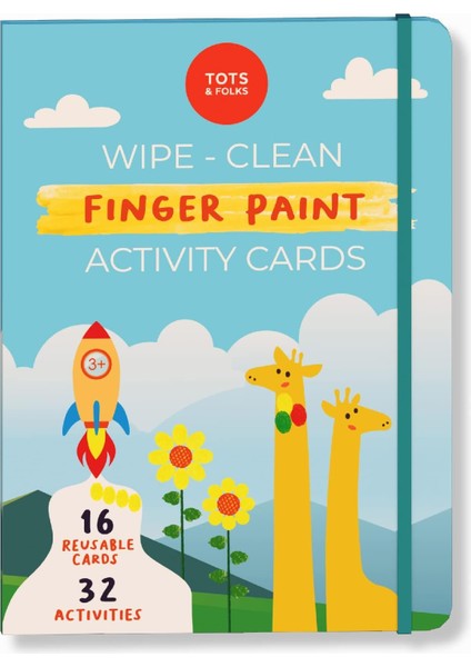 Menashop Clean Finger Paint Activity Cards - Silinebilir Parmak Boyası Aktivite Kartları - Fingerprint Activities