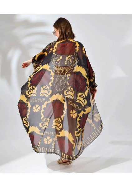 Kadın Rahat Kesim Şifon Kimono - Kahve fiyatları