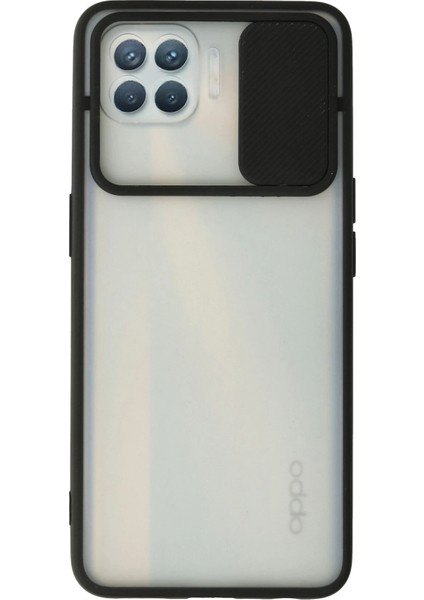 Reno 4 Lite Kılıf Palm Buzlu Kamera Sürgülü Silikon - Siyah Svlrs
