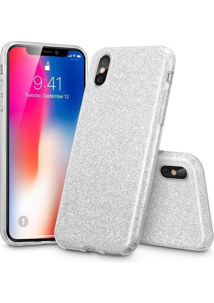 iPhone 7/8/se/7plus/8plus/x/xs/xs Max Modelleriyle ile Uyumlu Parlak Simli Transparan Silikon Kılıf fiyatları
