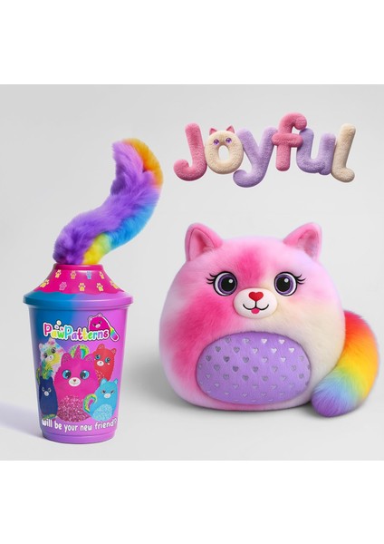 Sürpriz Peluş Kedi - 5 Koleksiyonluk Karakter, Gökkuşağı Kuyruklu, Yumuşacık & Güvenli Oyuncak, Çocuklar Için Karne Hediyesi | Tatil Hediyesi | Doğumgünü Hediyesi, Eğlenceli Arkadaşı