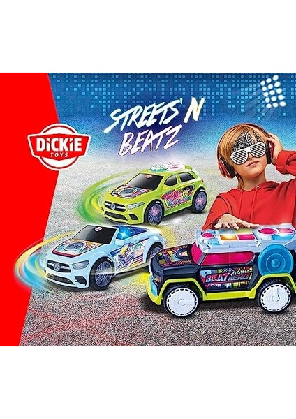 Menashop Toys 203765007, Mercedes-Benz A-Class Beat Spinner Oyuncağı, Motorize Teker, Işıklı ve Sesli, Pilli, 23,5 cm modelleri