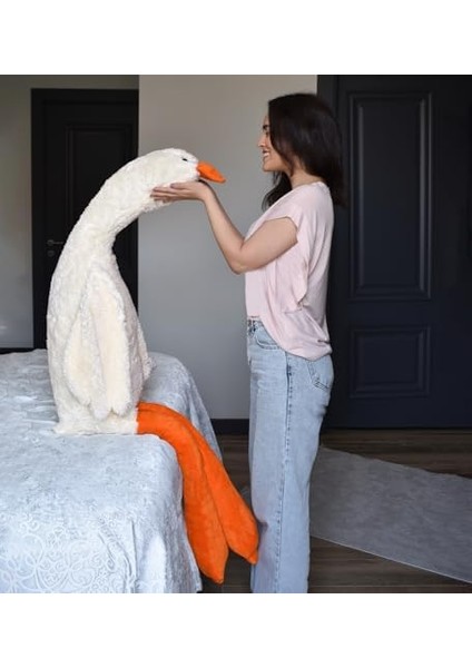 Oyuncak Pelüş Kaz,kaz ,kaz Yastık,hamile Yastığı, Beyaz Kuğu Doldurulmuş Hayvan, Komik Ördek Peluş Bebek, Sevimli Kaz Peluş Doldurulmuş Hayvanlar Çocuklar Için Hediyeleri (No:2 Krem) modelleri