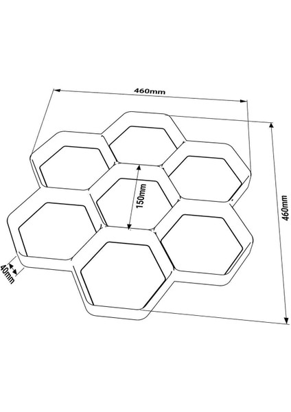 46X46 cm Altıgen Zemin Kalıbı, Beton ve Parke Taşı Için, Siyah Renk modelleri