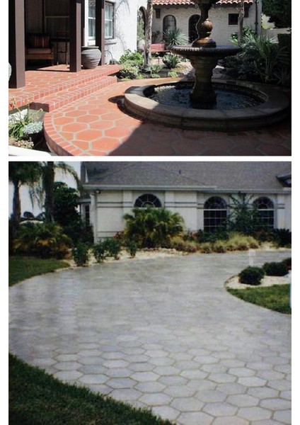 46X46 cm Altıgen Zemin Kalıbı, Beton ve Parke Taşı Için, Siyah Renk