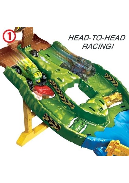 Wheels Monster Trucks Yıkım Pisti 2 Adet 1:64 Ölçekli Oyuncak Arabasıyla Monster Trucks Oyun Seti HJG32 fiyatları
