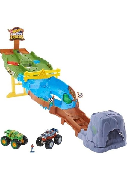 Wheels Monster Trucks Yıkım Pisti 2 Adet 1:64 Ölçekli Oyuncak Arabasıyla Monster Trucks Oyun Seti HJG32 modelleri