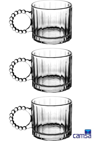 Turuncu 3'lü Cam Boncuklu Kupa Seti, Şık ve Renkli Içecek Keyfi Sağlar fiyatları