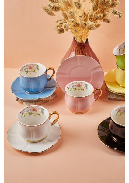 Gri 6'lı Porselen Çay Fincanı Seti, Şık ve Zarif Tasarım fiyatları