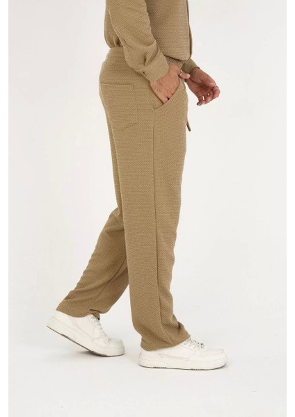 Jakar Kutu Desenli Baggy Eşofman Pantolon - Kahverengi fiyatları