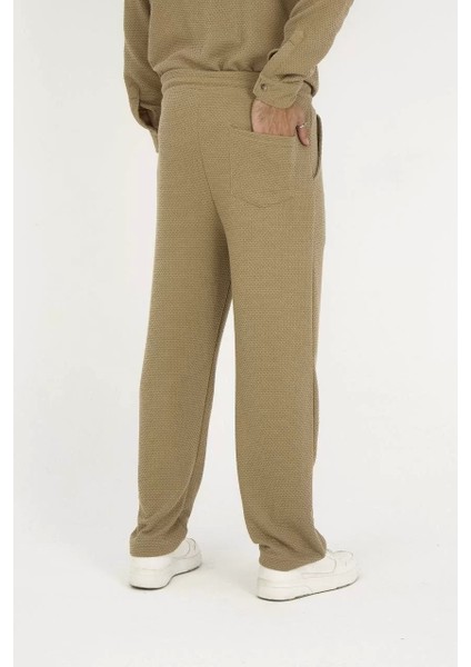 Jakar Kutu Desenli Baggy Eşofman Pantolon - Kahverengi modelleri
