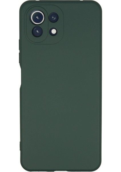 Xiaomi Mi 11 Lite Kılıf Nano Içi Kadife Silikon - Koyu Yeşil Svlrs