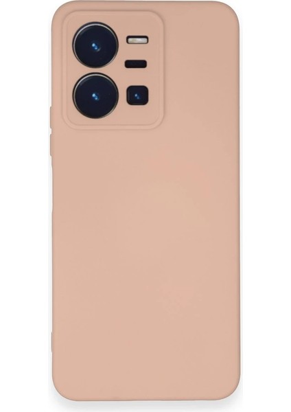 Vivo Y35 Kılıf Nano Içi Kadife Silikon - Pudra Svlrs