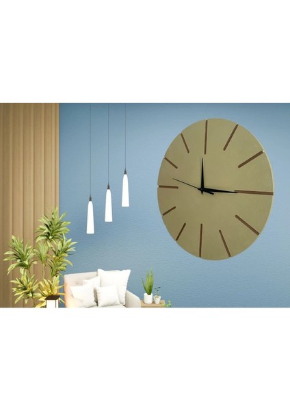 Ahşap Minimal Dekoratif Duvar Saati - 33X33 cm Bej fiyatları