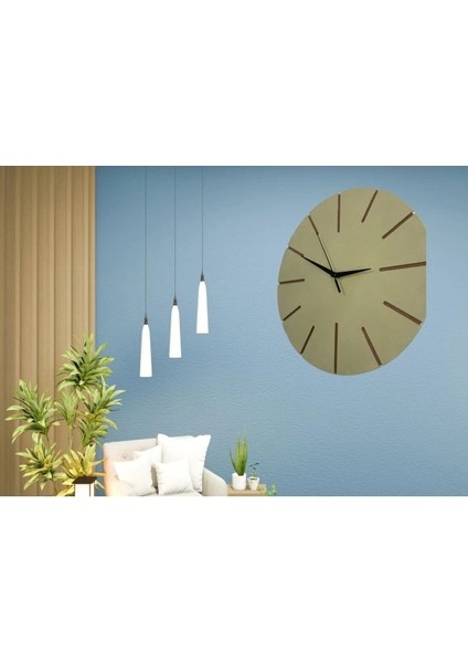 Ahşap Minimal Dekoratif Duvar Saati - 33X33 cm Açık Sarı fiyatları