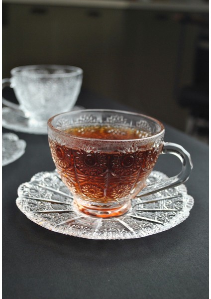 12 Parça Kristal Cam Çay Takımı, 200 Ml, 6 Kişilik, Lüx ve Şık Tasarım fırsatları