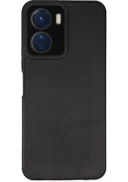 Vivo Y16 Kılıf Loop Deri Silikon - Siyah Svlrs
