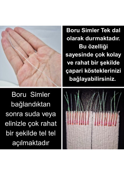 Hazır Çapari Kombini Boru Sim Ultraviyole Uv Neon Beyaz Moraran Damla Gizli Mor Poşet Çapari Simi 40 Metre fiyatları