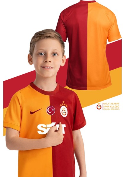 Orijinal Lisanslı 23-24 Sezonu Sarı Kırmızı 5 Yıldızlı Çocuk Forma + Şal Kaşkol Set Hediyelik Ahşap Kutulu fiyatları