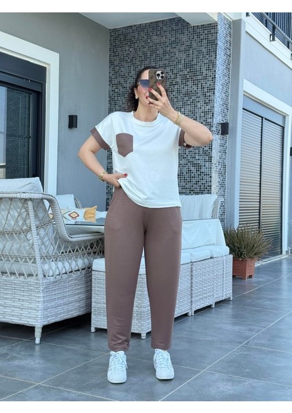 Kadın Kristal Kumaş Garnili Cep Detaylı Ikili Takım fiyatları