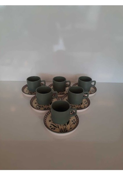 12 Parça Yeşil Çay Fincan Takımı, 6 Kişilik, Stackable, Şık ve Kullanışlı fiyatları