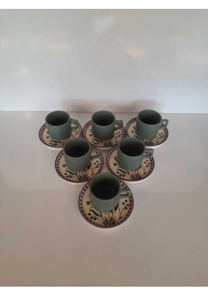 12 Parça Yeşil Çay Fincan Takımı, 6 Kişilik, Stackable, Şık ve Kullanışlı modelleri