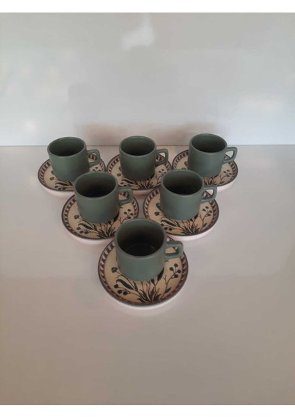 12 Parça Yeşil Çay Fincan Takımı, 6 Kişilik, Stackable, Şık ve Kullanışlı fırsatları